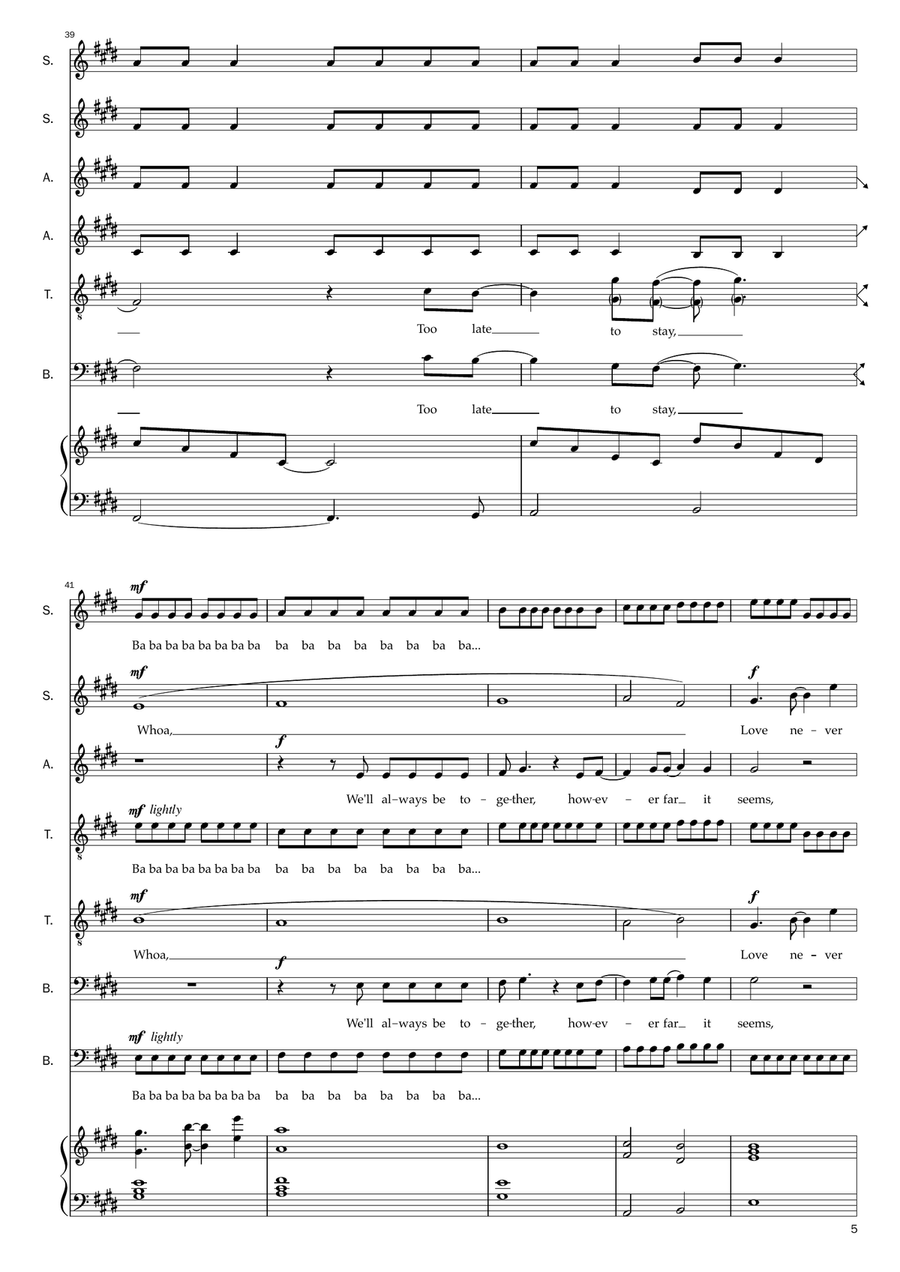 Together In Electric Dreams 4-Part scores gallery preview page 5
