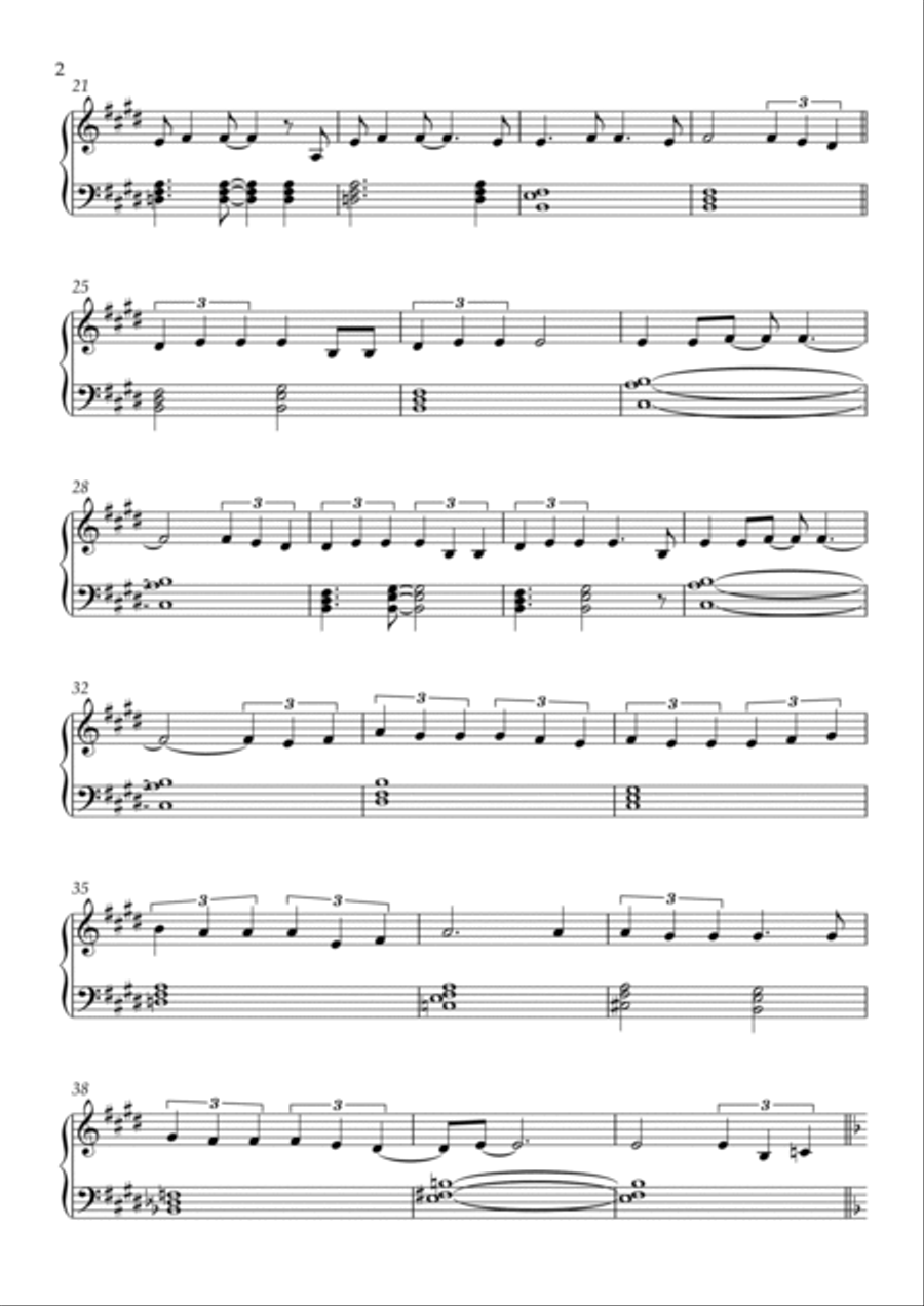 Don't Forget Me Easy Piano scores gallery preview page 2
