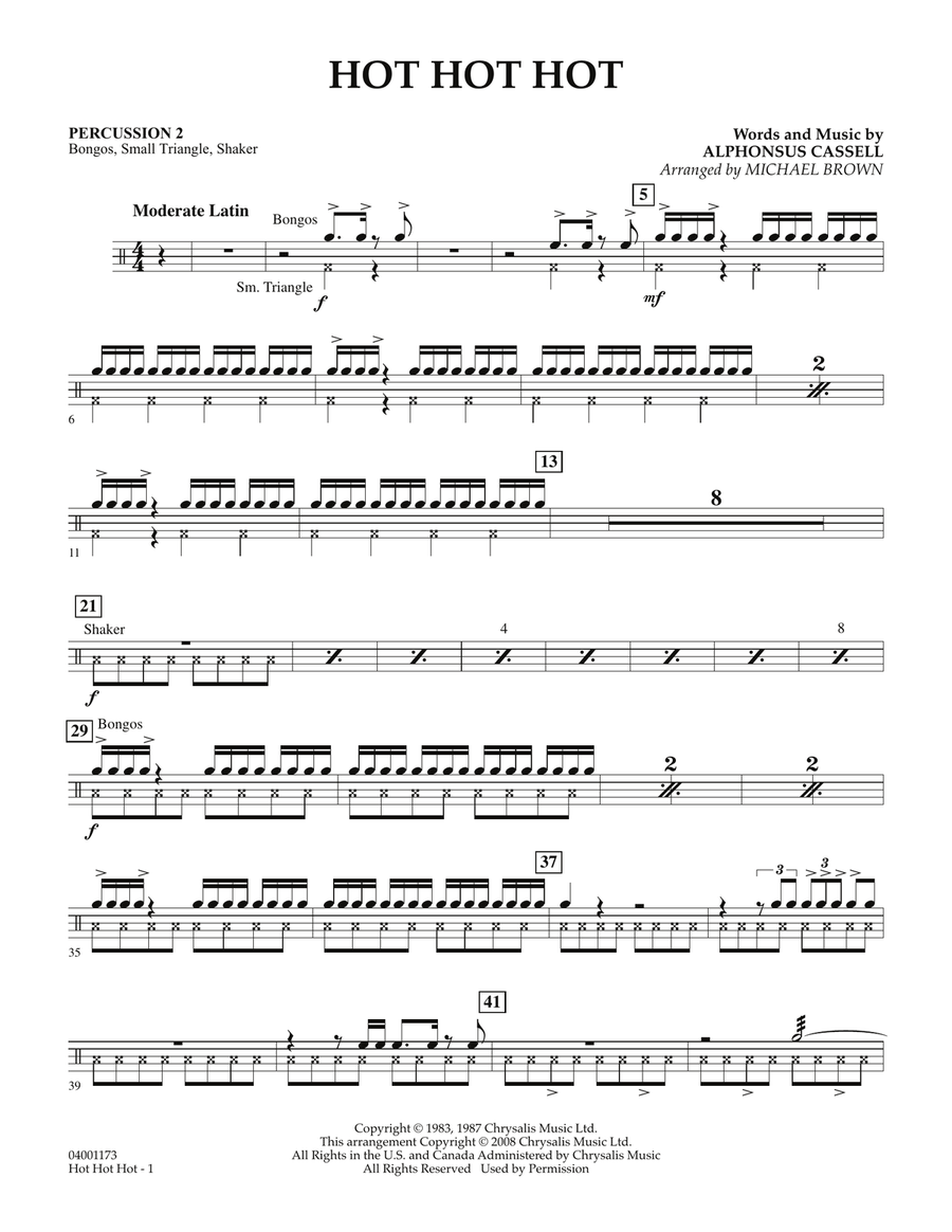 Hot Hot Hot - Percussion 2 Concert Band scores gallery preview page 1