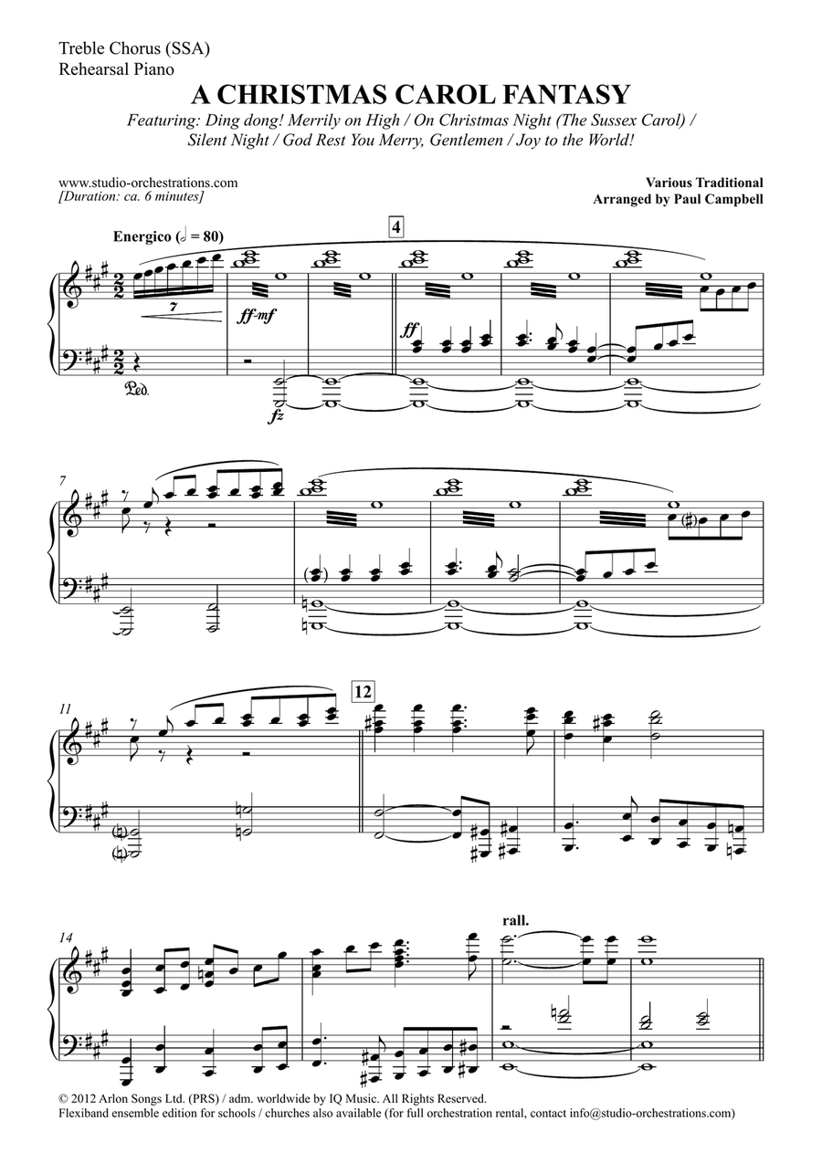 A Christmas Carol Fantasy (SSA) SSA scores gallery preview page 1