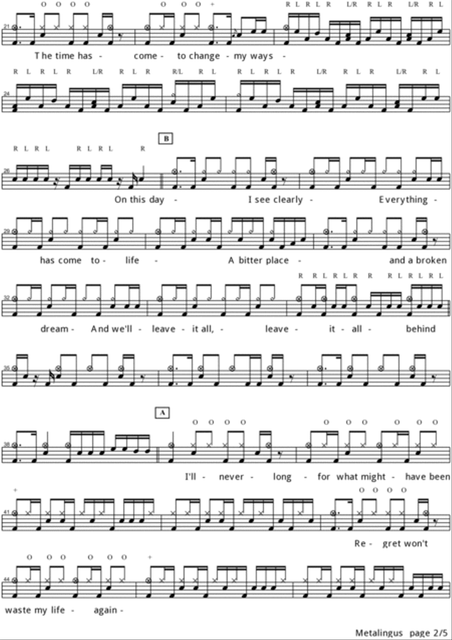 Metalingus Metalingus Drum Set scores gallery preview page 2