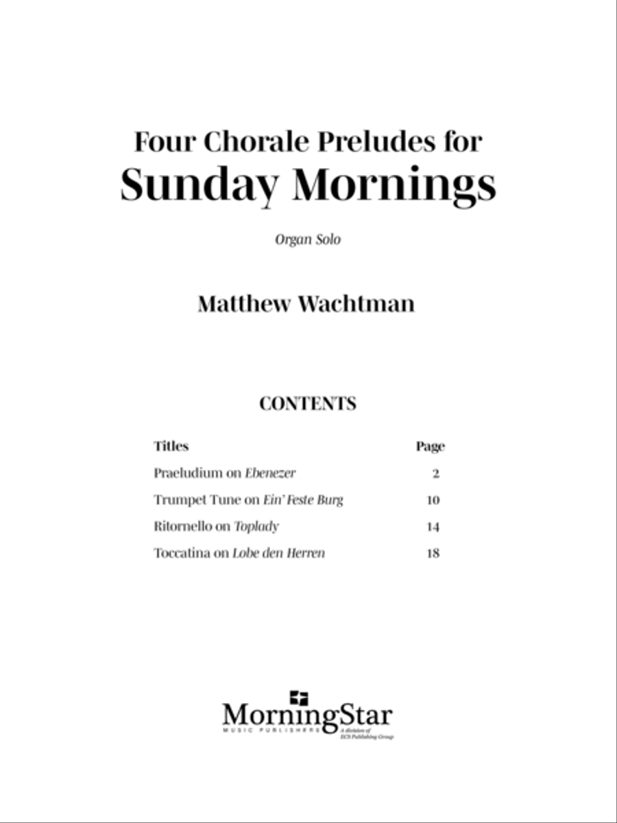 Four Chorale Preludes for Sunday Mornings Organ Solo scores gallery preview page 3