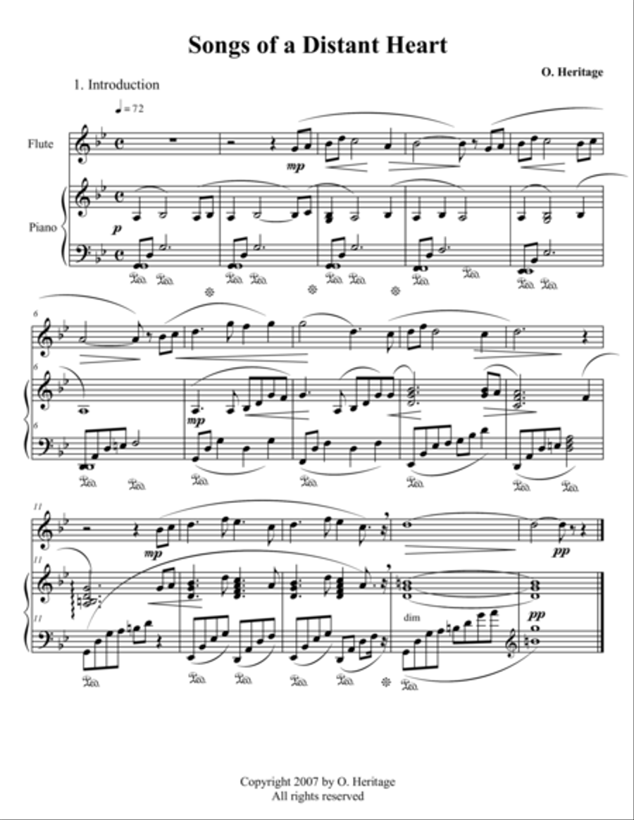 Songs of a Distant Heart Flute Solo scores gallery preview page 1