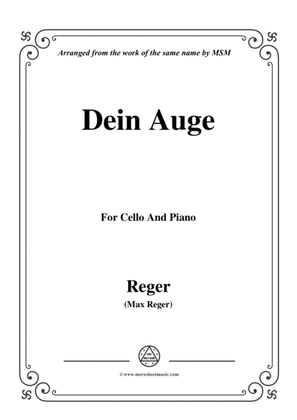 Book cover for Reger-Dein Auge,for Cello and Piano