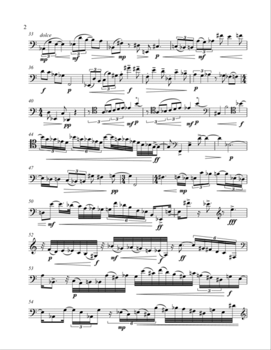 Aria for solo cello Cello Solo scores gallery preview page 2