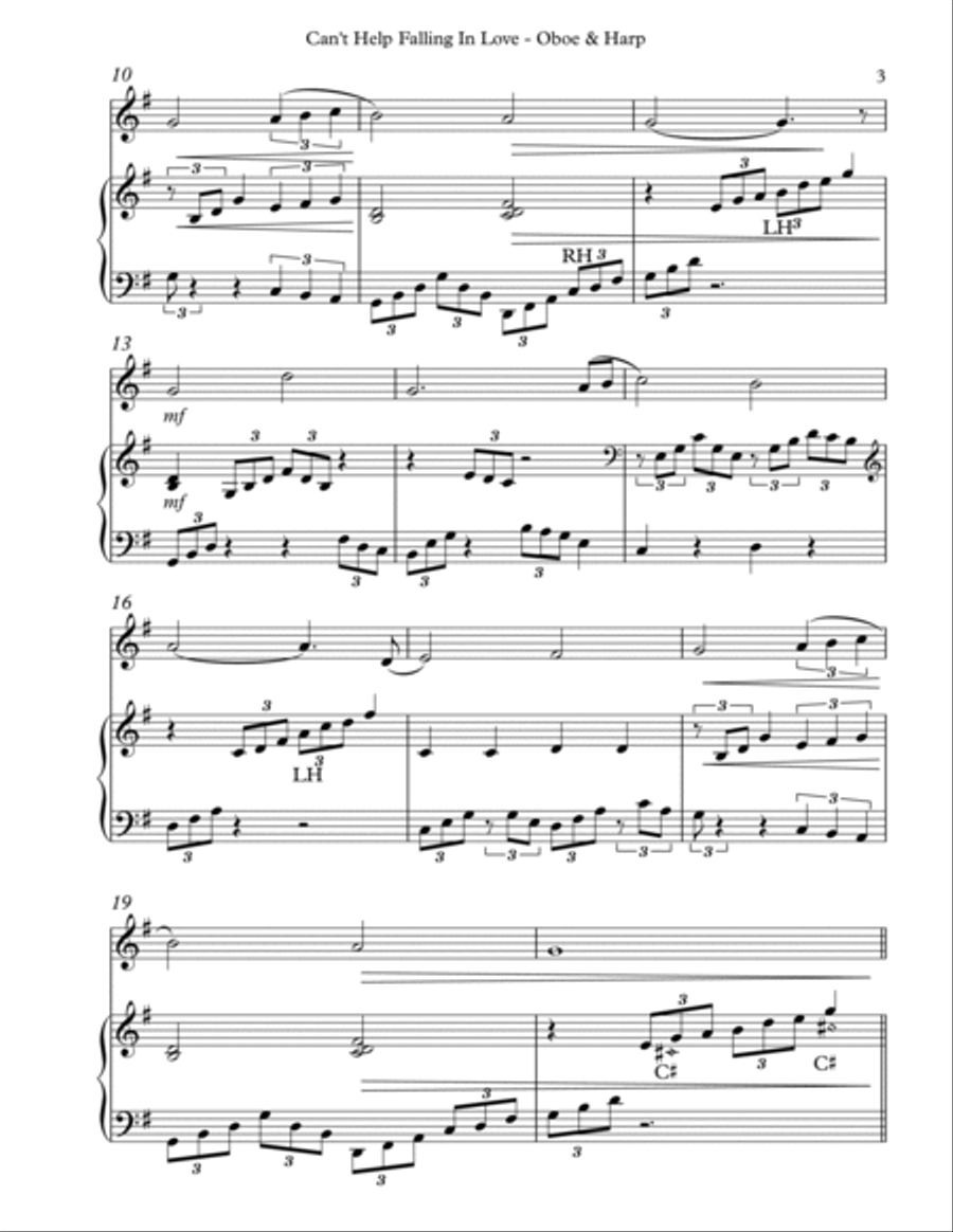 Can't Help Falling In Love Oboe scores gallery preview page 3
