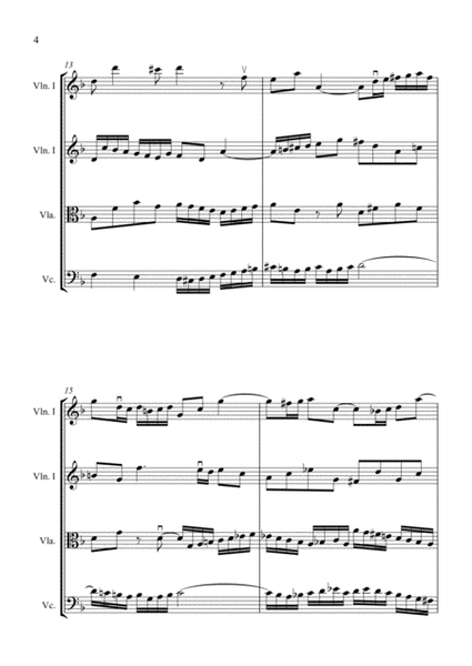 Bach Double Violin Concerto in D Minor for String Quartet