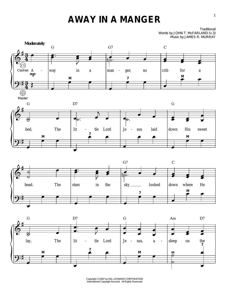Away In A Manger Away In A Manger Accordion scores gallery preview page 1