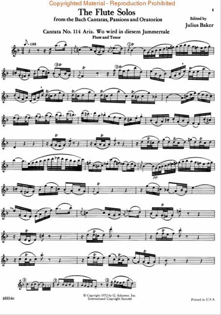 Flute Solos from the Bach Cantatas, Passions and Oratorios Flute Solo scores gallery preview page 2