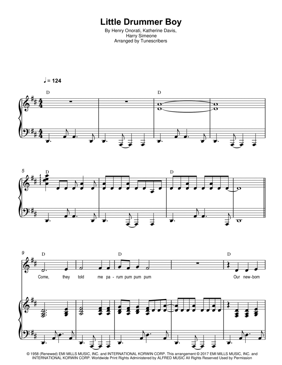 Little Drummer Boy Little Drummer Boy Voice scores gallery preview page 1