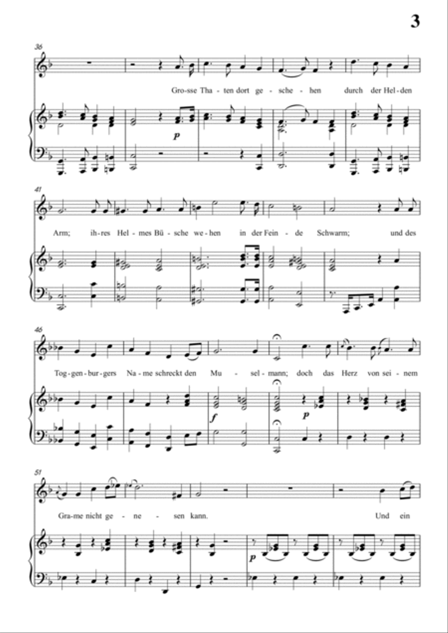 Schubert-Ritter Toggenburg in F for Vocal and Piano Voice scores gallery preview page 4