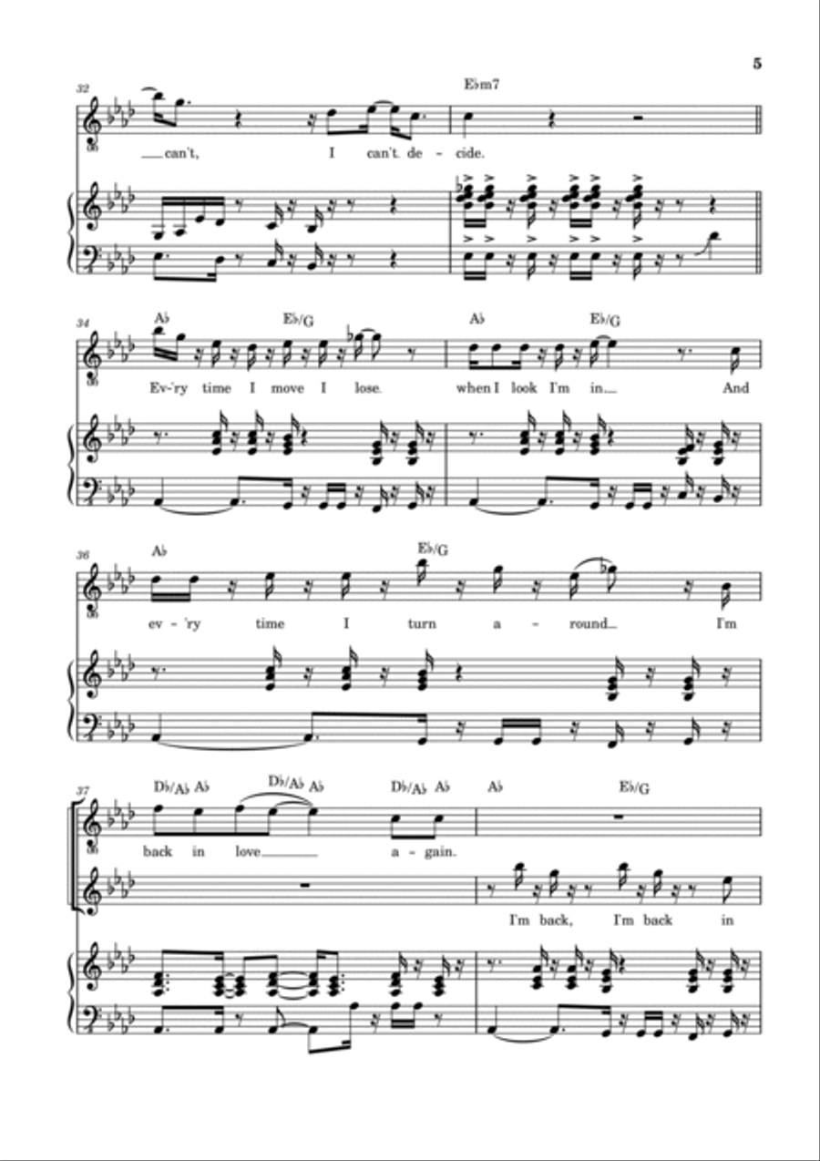 Back In Love Again Piano, Vocal, Guitar scores gallery preview page 6