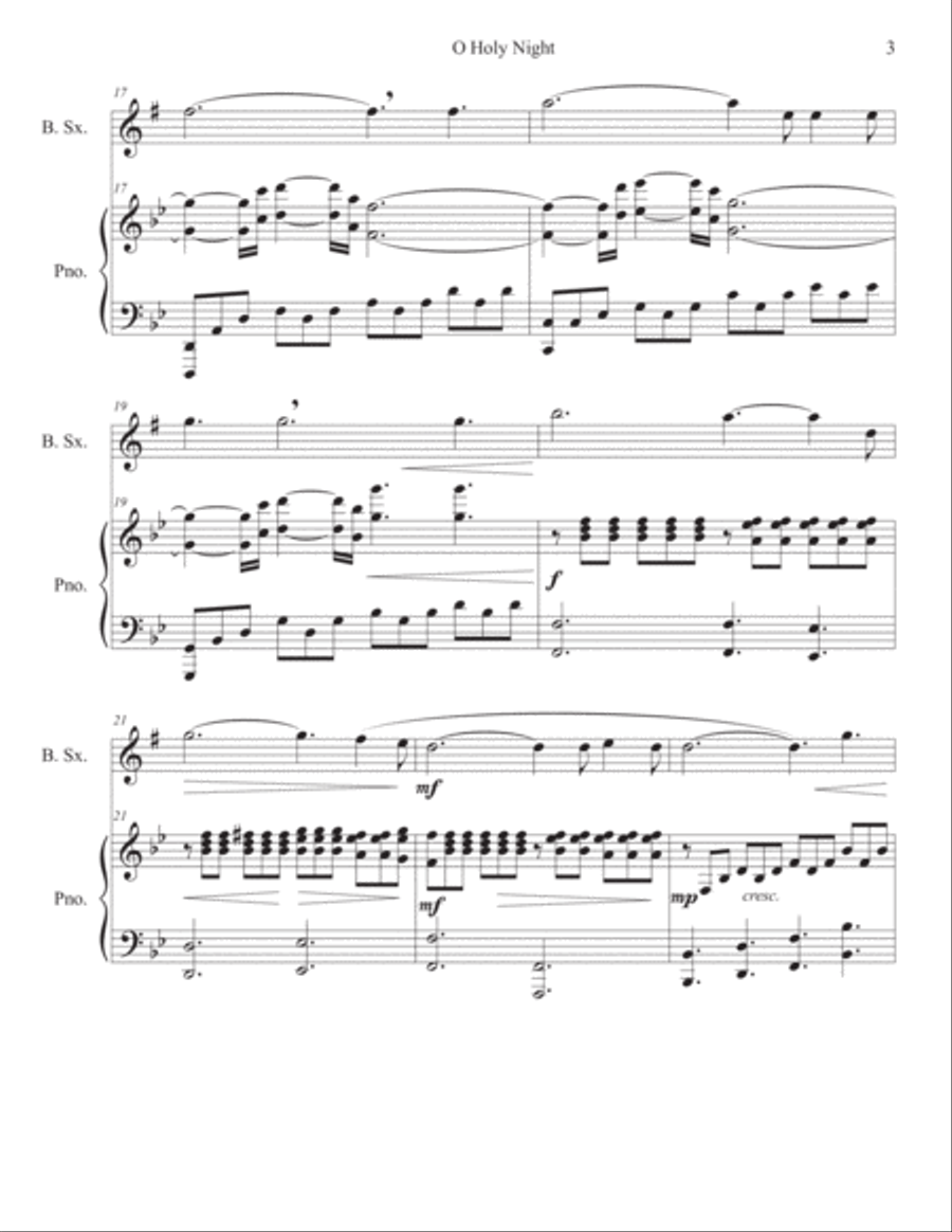 O Holy Night O Holy Night Baritone Saxophone scores gallery preview page 4