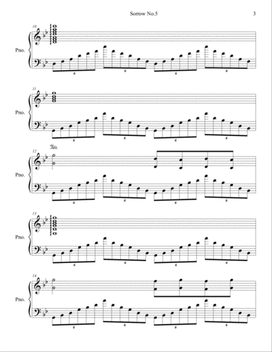 sorrow no.5 Piano Solo scores gallery preview page 3
