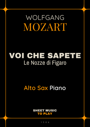 Voi Che Sapete from Le Nozze di Figaro - Alto Sax and Piano (Full Score and Parts)