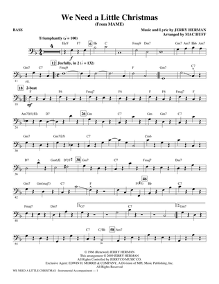 We Need A Little Christmas (from Mame) (arr. Mac Huff) - Bass