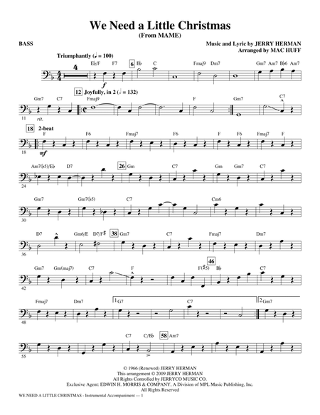 We Need A Little Christmas (from Mame) (arr. Mac Huff) - Bass