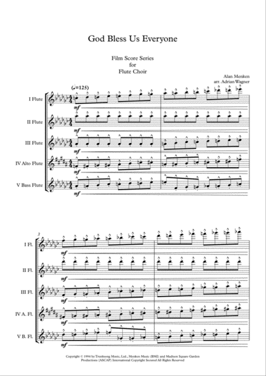 God Bless Us Everyone God Bless Us Everyone Flute Choir scores gallery preview page 3