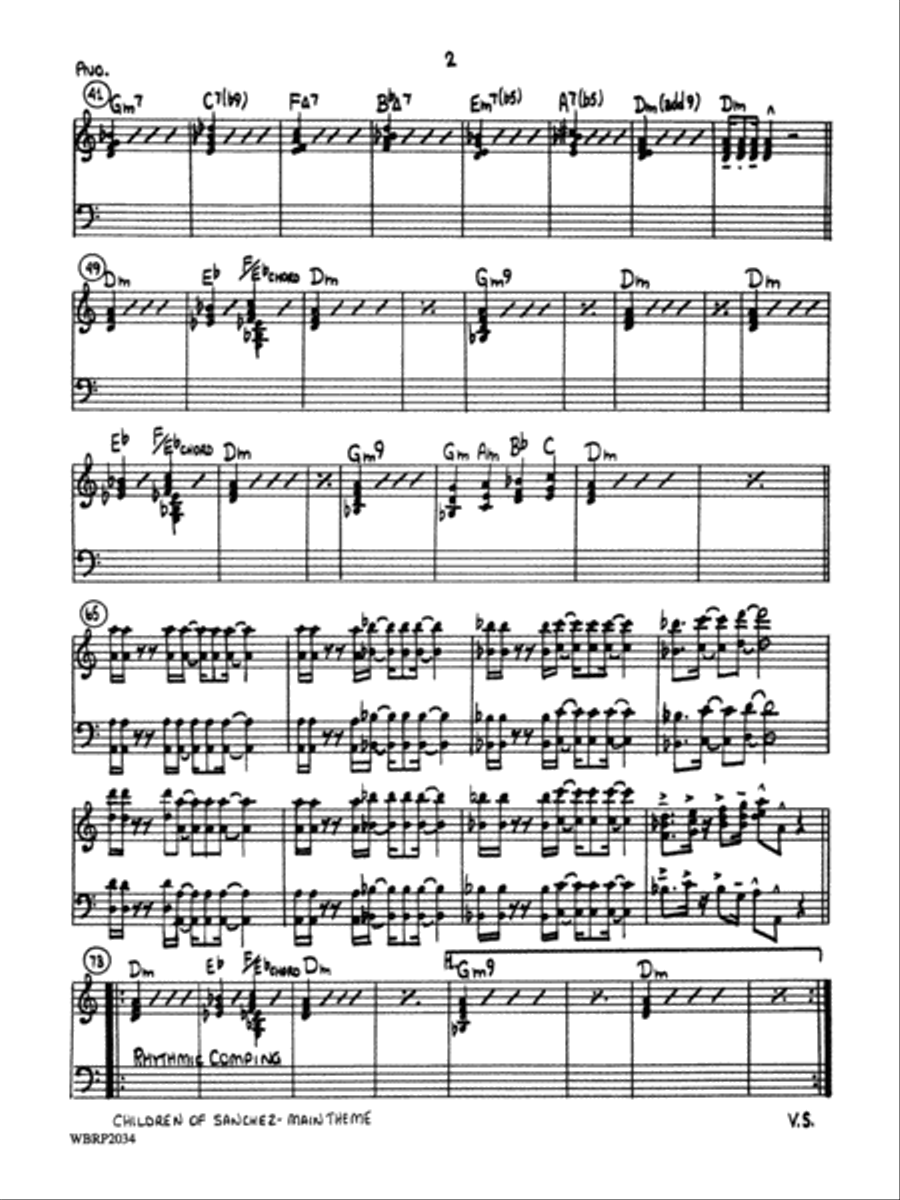 Children of Sanchez: Piano Accompaniment Jazz Ensemble scores gallery preview page 2