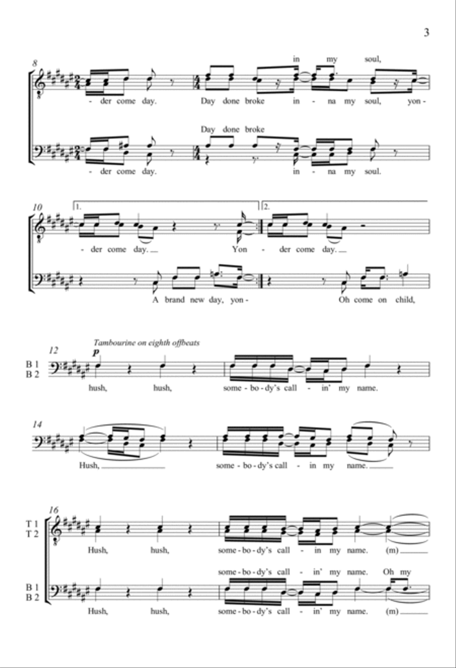 Yonder Come Day TTBB scores gallery preview page 2