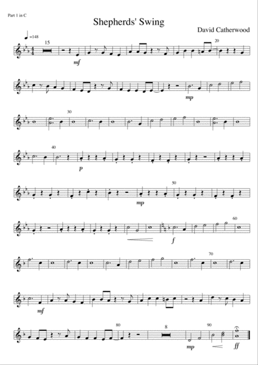 Shepherds' Swing - A Flexible Band/Ensemble arrangement of 'While Shepherd's watched' Concert Band scores gallery preview page 6