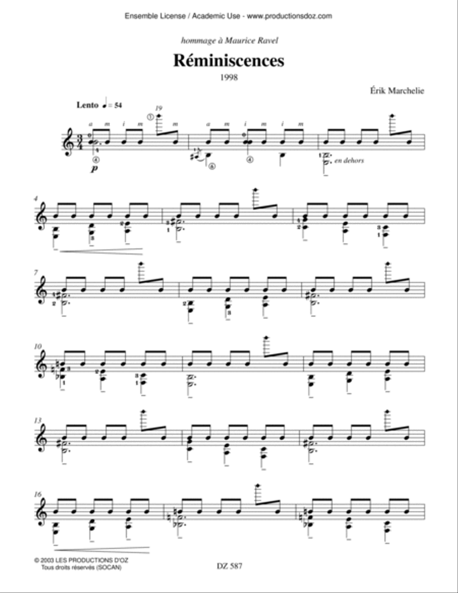 Réminiscences Classical Guitar scores gallery preview page 2