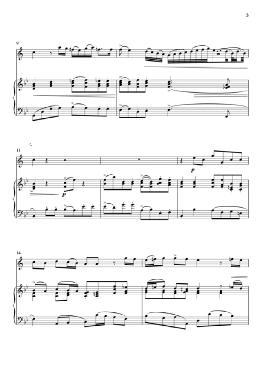 Giovanni Bononcini - Deh pi a me non v_asondete (Piano and Clarinet) Small Ensemble scores gallery preview page 3