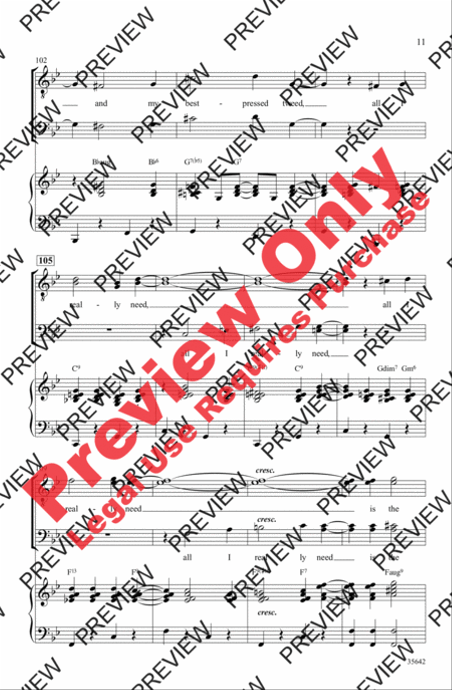 All I Need Is the Girl Men's Choir scores gallery preview page 11