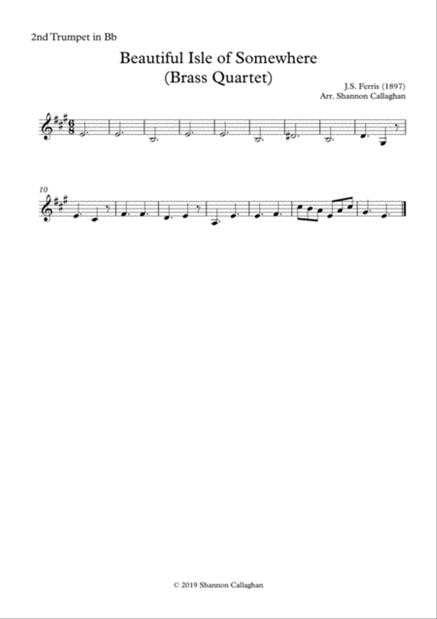 Beautiful Isle of Somewhere - Brass Quartet Brass Quartet scores gallery preview page 3