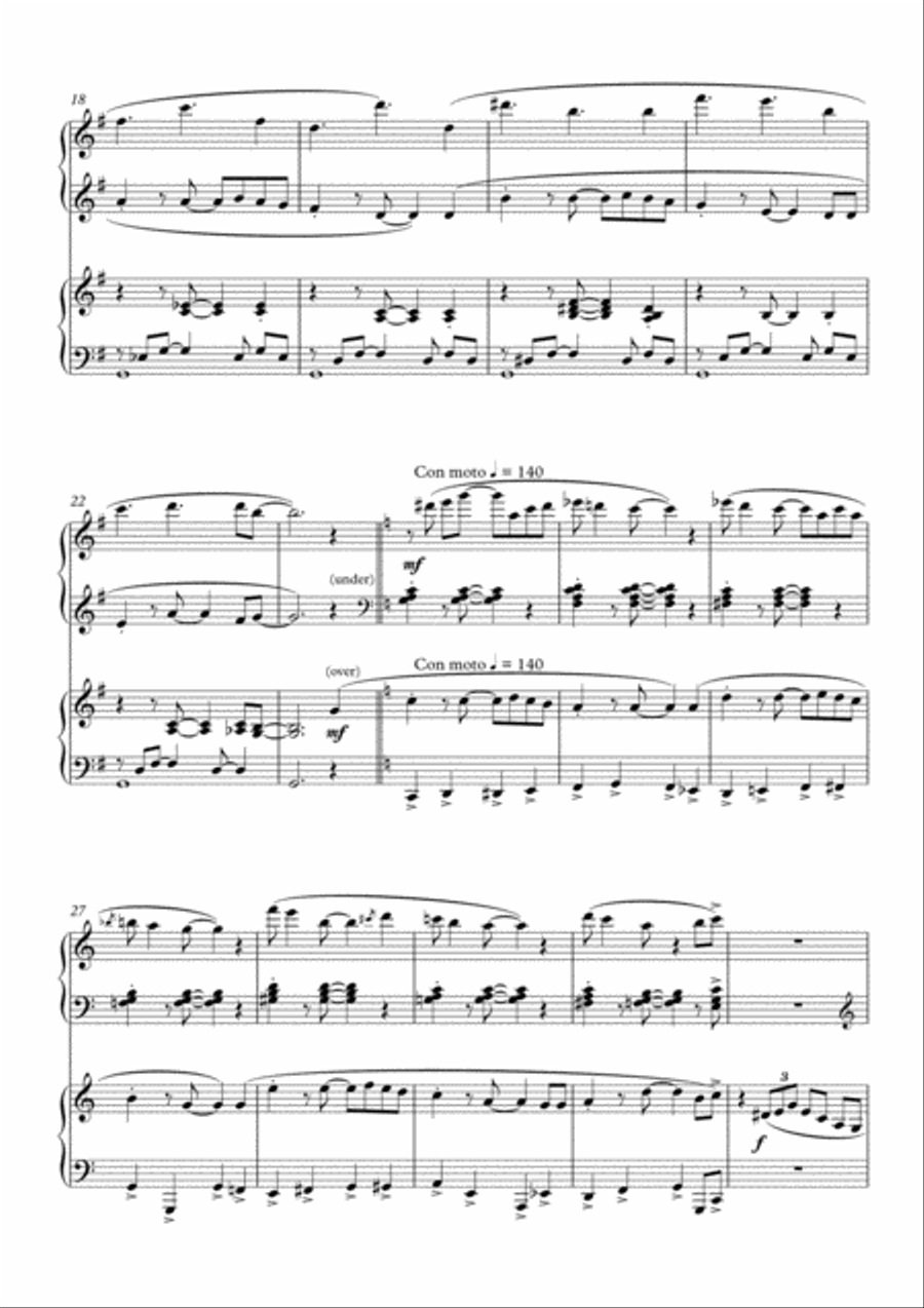 We Wish You a Merry, Swingy Christmas. Fun, jazz variations on a Christmas carol for piano duet 1 Piano, 4-Hands scores gallery preview page 3