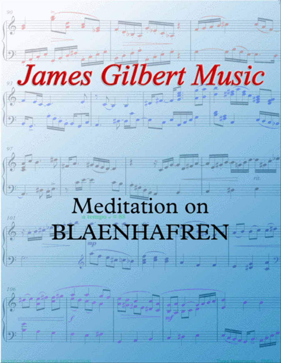Meditation on BLAENHAFREN Organ Solo scores gallery preview page 1