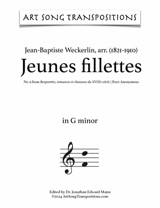 WECKERLIN: Jeunes fillettes (transposed to G minor)