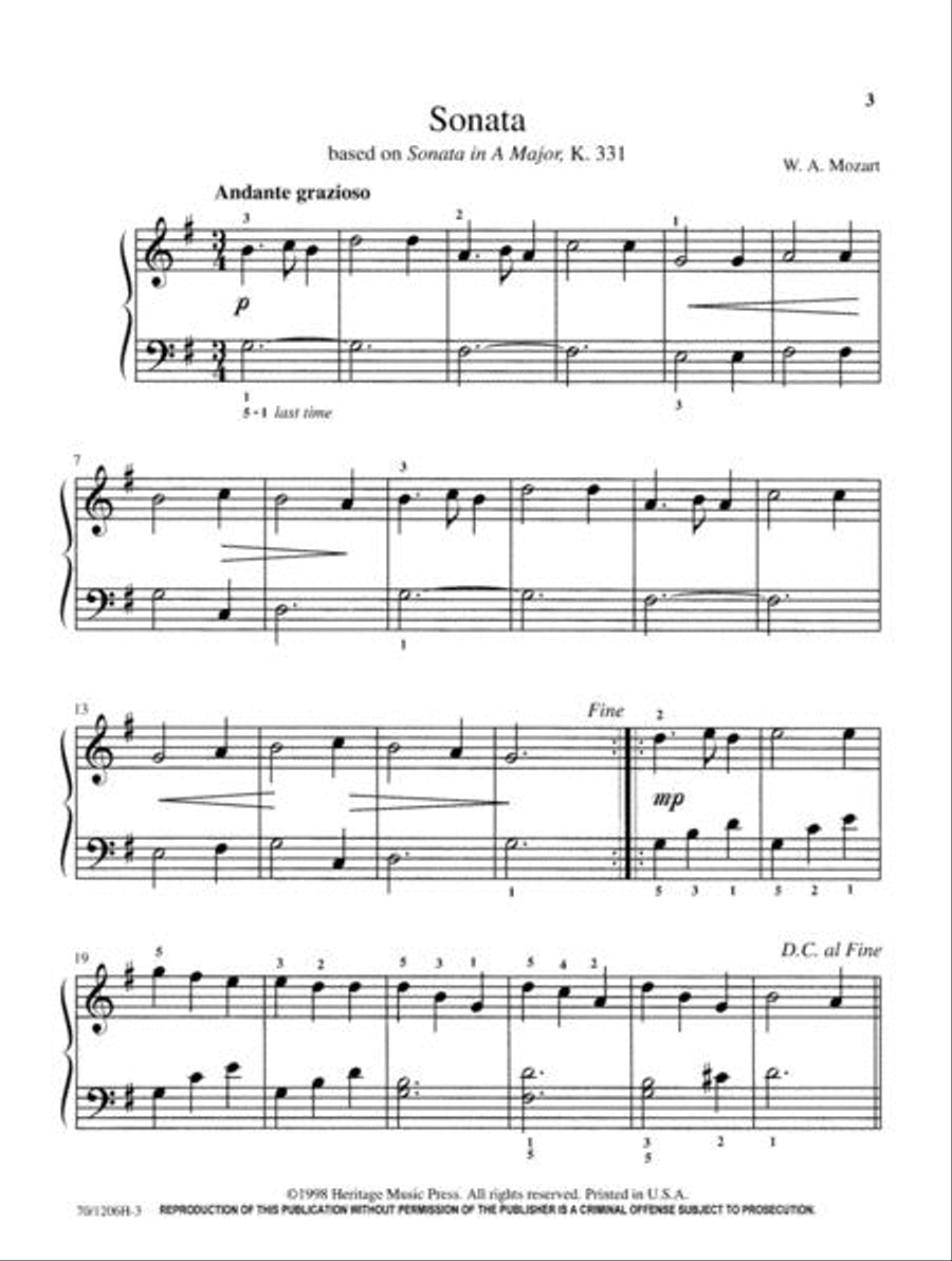 Mastering Melodies: Wolfgang Amadeus Mozart Piano Solo scores gallery preview page 3
