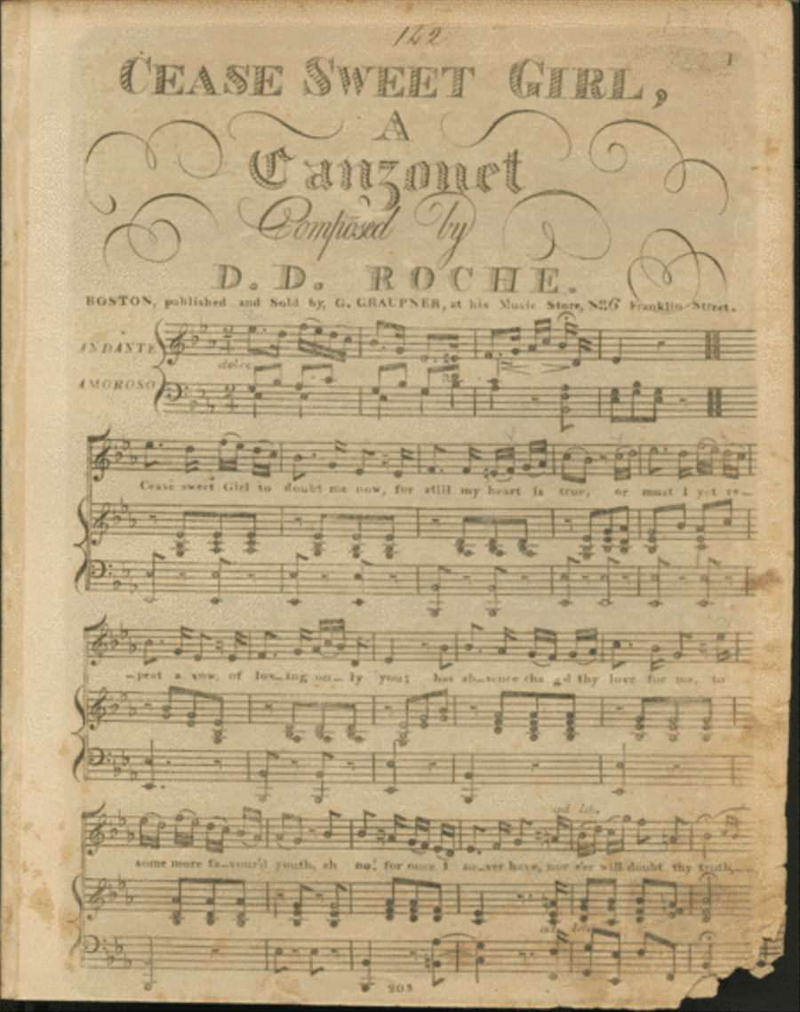 Cease Sweet Girl, A Canzonet Voice scores gallery preview page 1