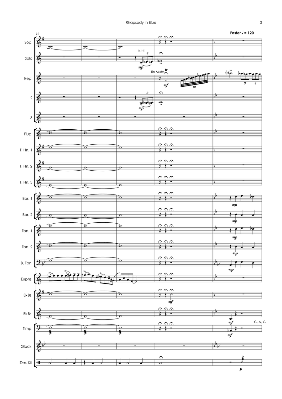 Rhapsody In Blue - brass band Brass Band scores gallery preview page 5