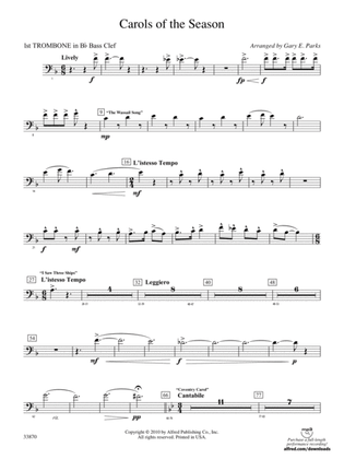Carols of the Season: (wp) 1st B-flat Trombone B.C.
