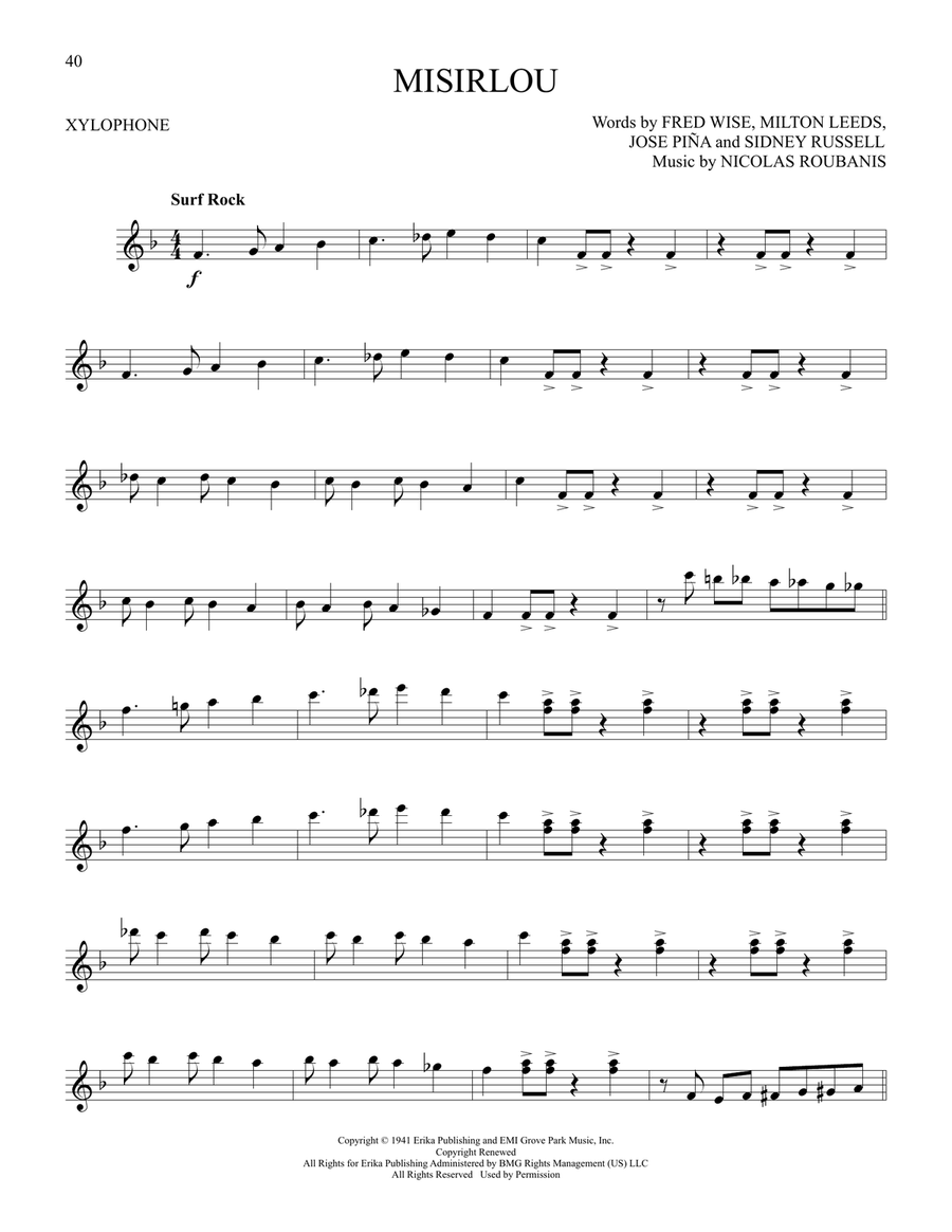 Misirlou Percussion scores gallery preview page 1