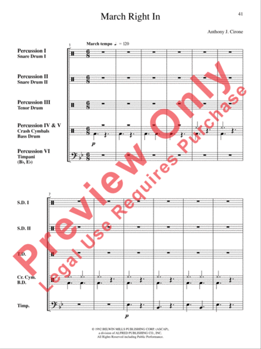 The Anthony J. Cirone Intermediate Percussion Ensemble Collection Percussion Ensemble scores gallery preview page 42
