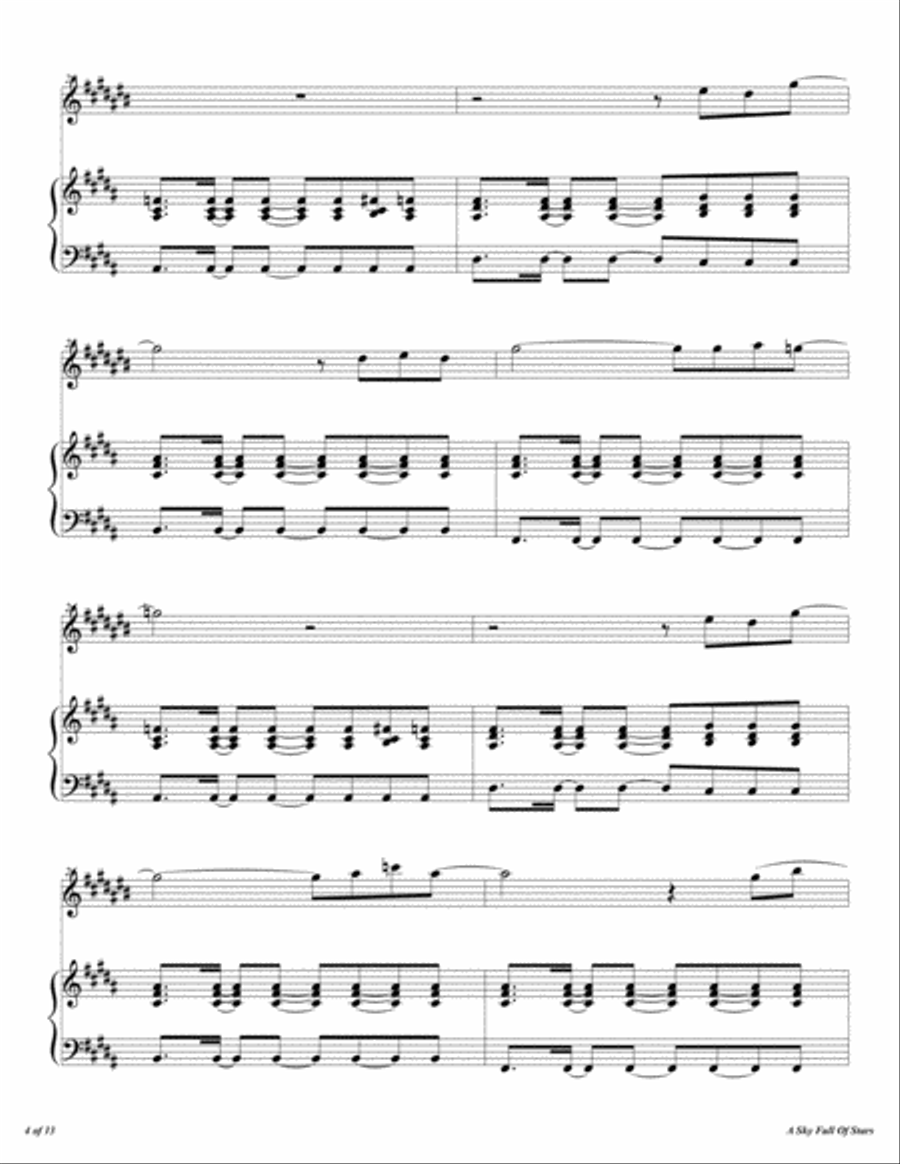A Sky Full Of Stars Tenor Saxophone scores gallery preview page 5