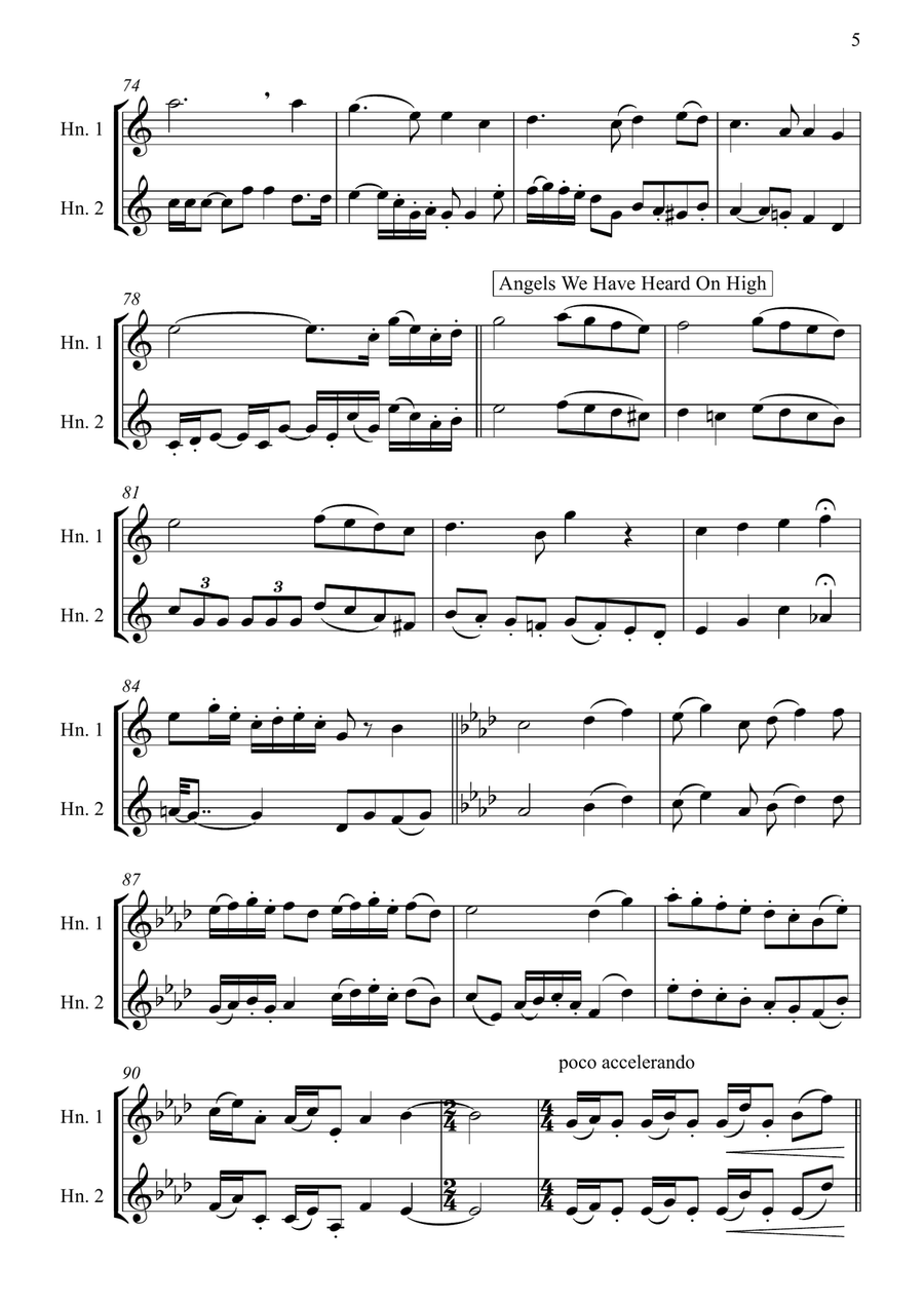 The Christmas Horn Spirit // French Horn Duet (intermediate level) Brass Duet scores gallery preview page 5