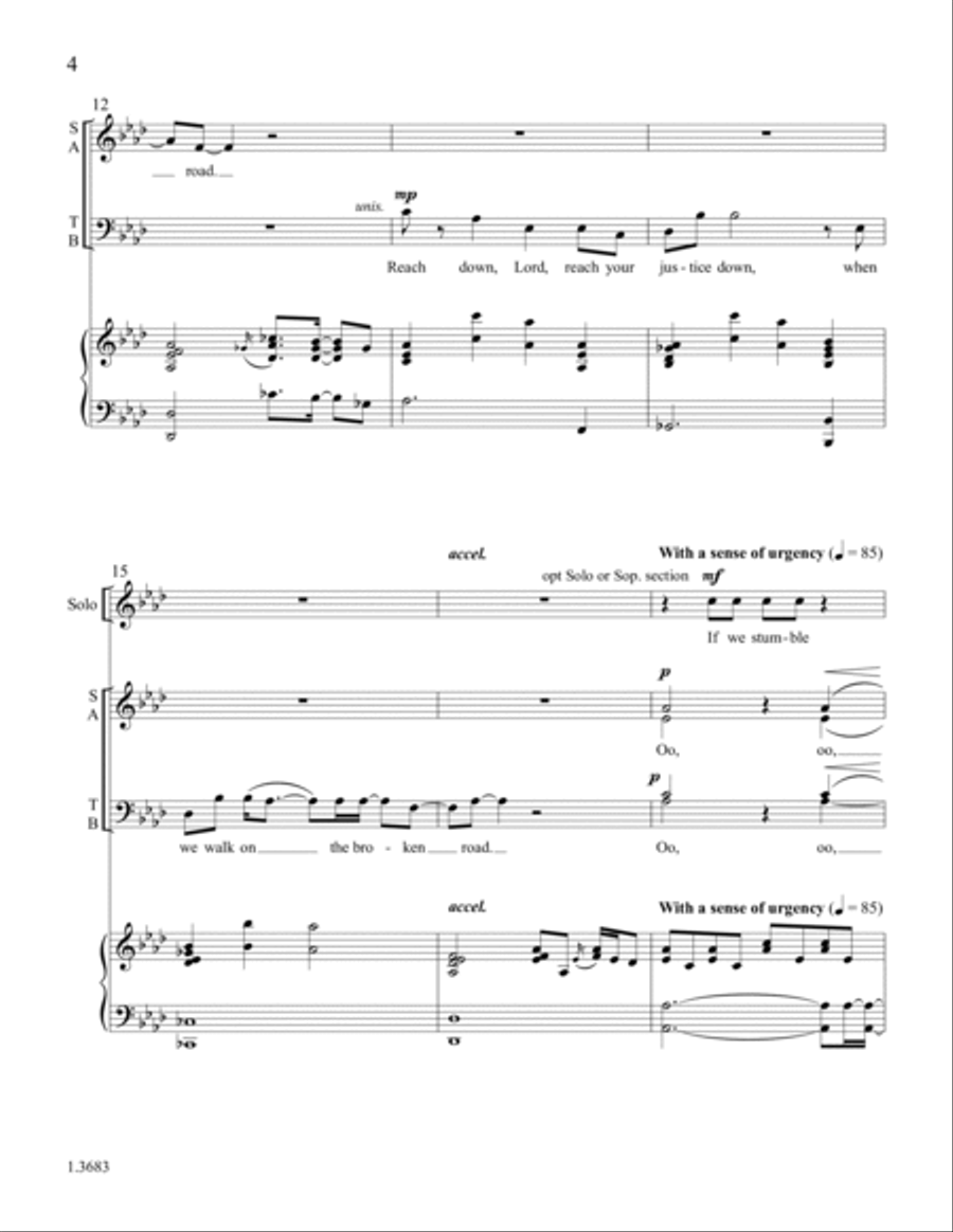 Reach Down, Lord 4-Part scores gallery preview page 4