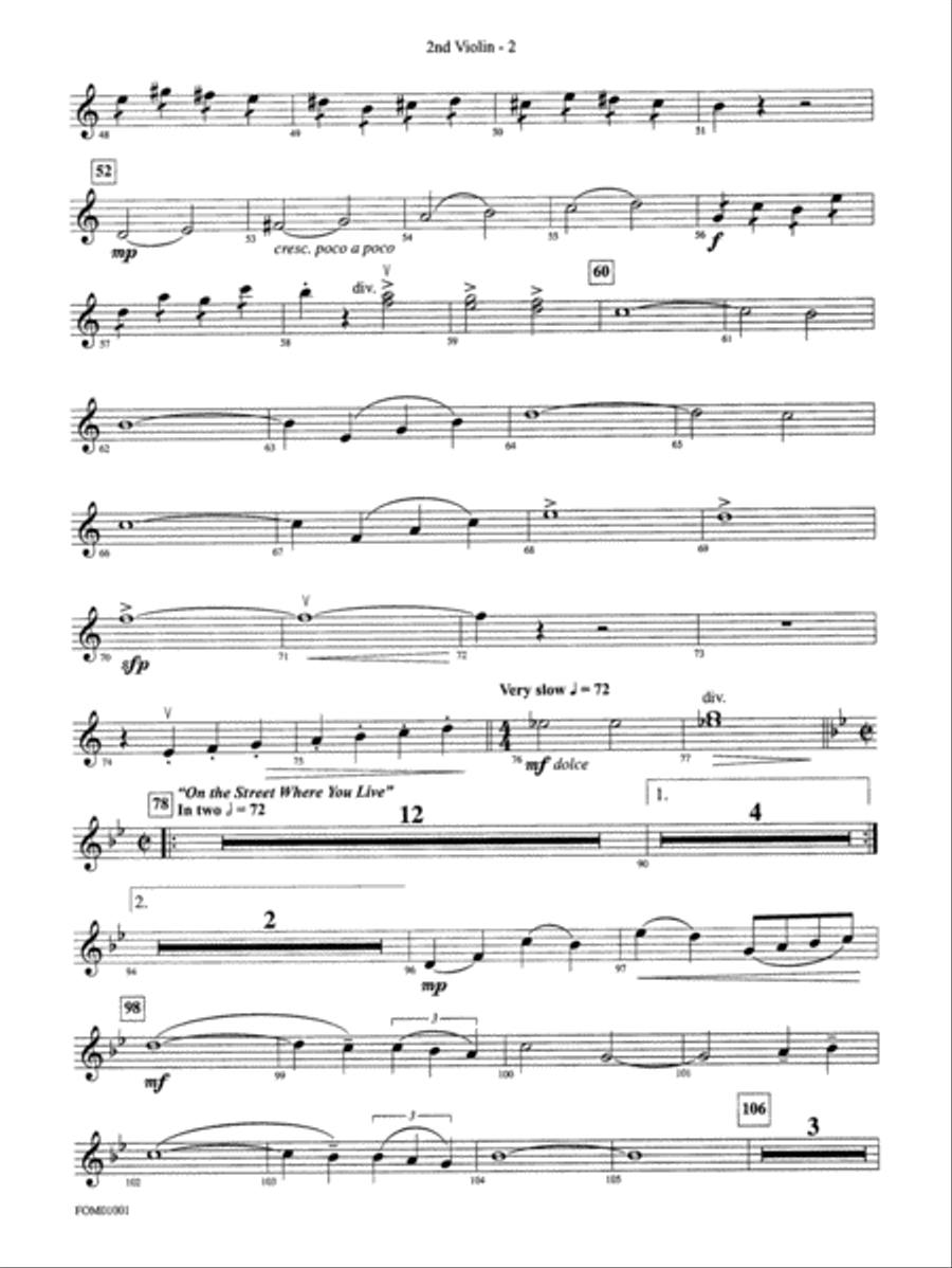 My Fair Lady (Medley): 2nd Violin Full Orchestra scores gallery preview page 2