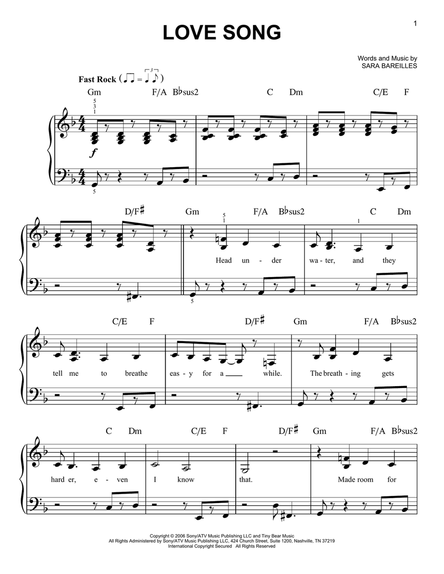 Love Song Easy Piano scores gallery preview page 1