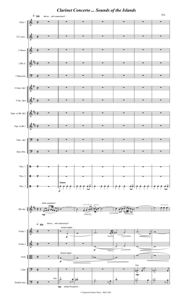 Clarinet Concerto ... Sounds of the Islands (2003) for clarinet solo and orchestra