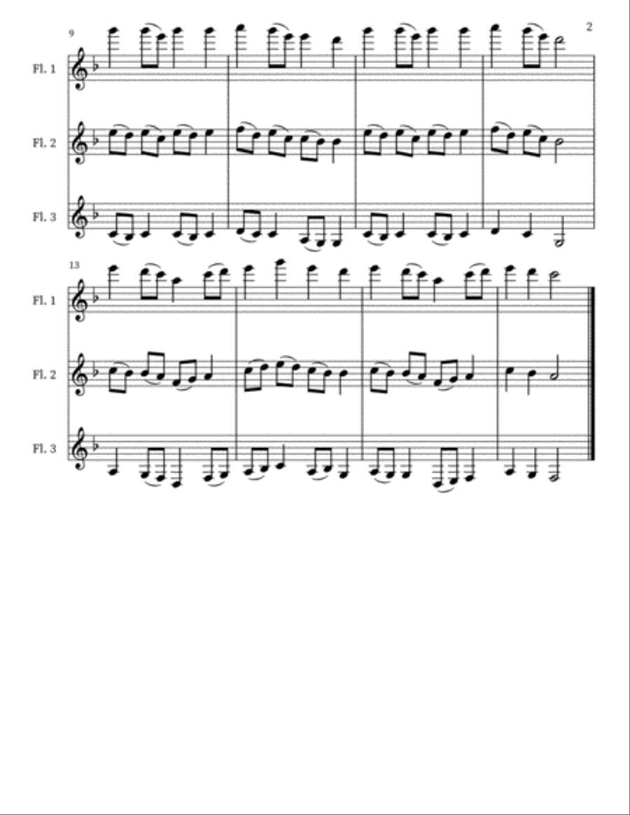 Holy Patron Thee Saluting for Flute Trio Flute Trio scores gallery preview page 2