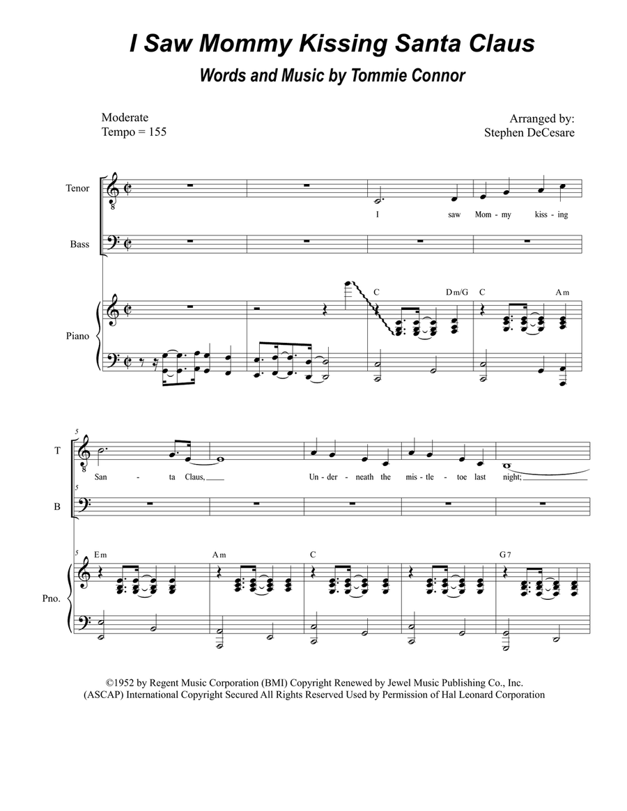I Saw Mommy Kissing Santa Claus Tenor Voice scores gallery preview page 1