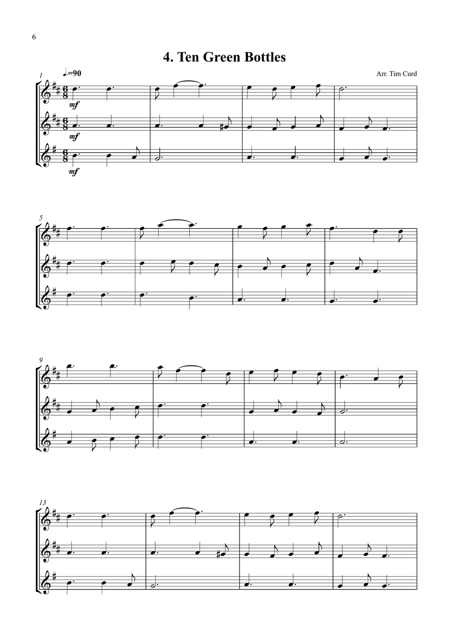 14 Fun Trios For Alto, Alto and Tenor Saxophone. Woodwind Trio scores gallery preview page 6