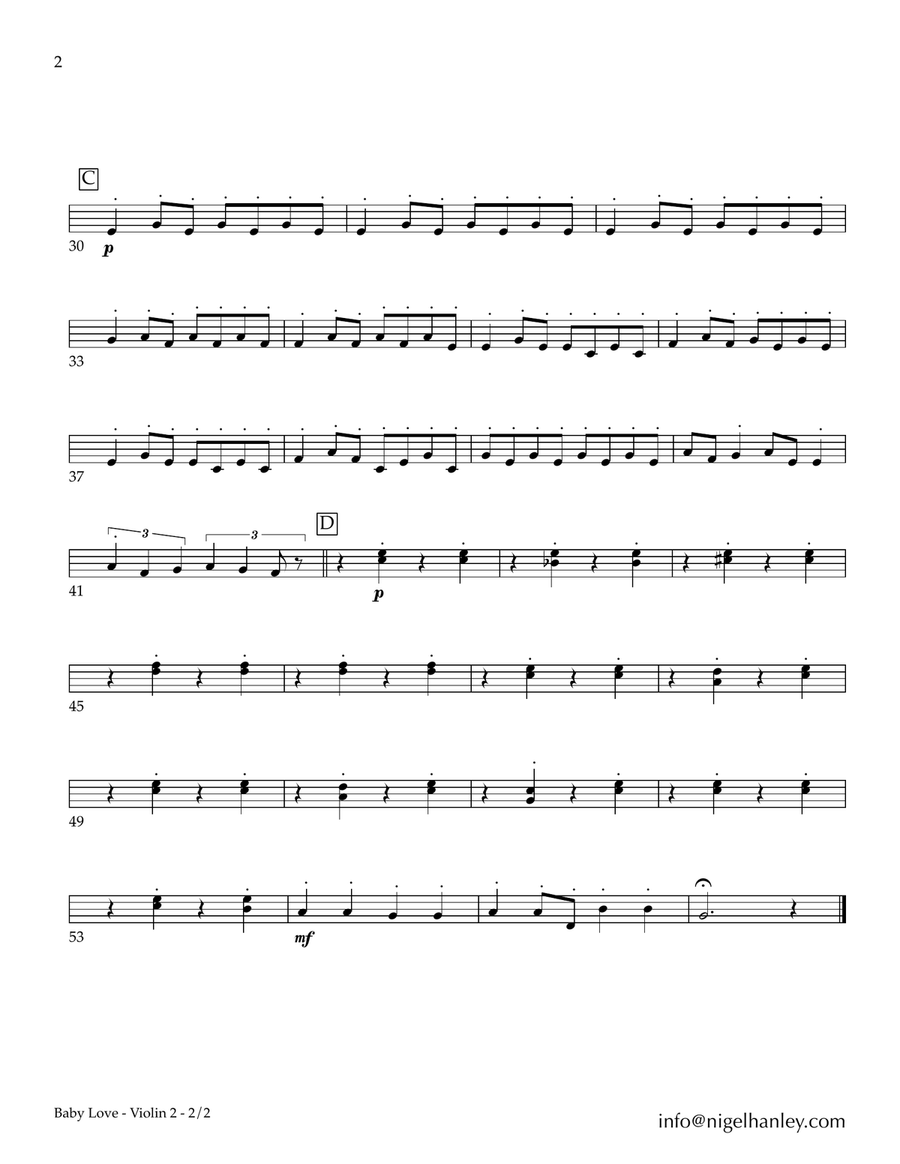 Baby Love Baby Love String Quartet scores gallery preview page 2