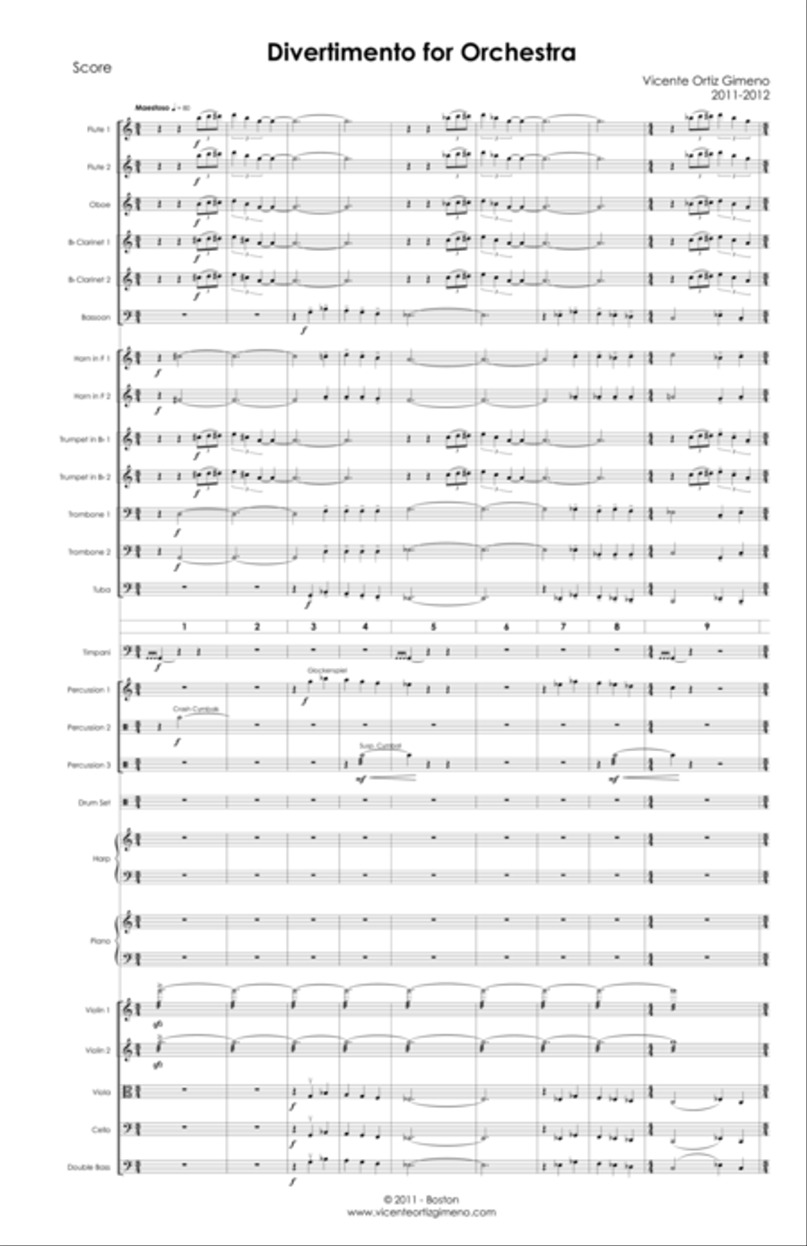 Divertimento For Orchestra Jazz Ensemble scores gallery preview page 1