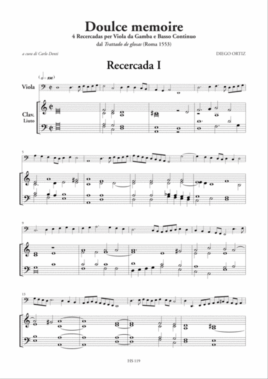 Doulce Memoire. 4 Recercadas from 